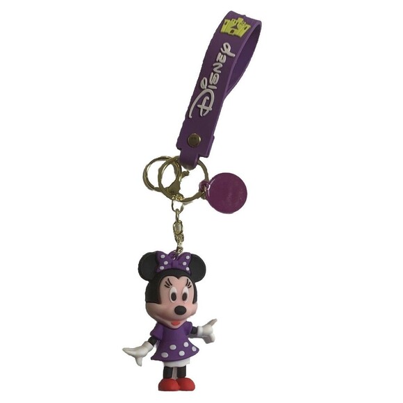 Disney Minnie Mouse 3D PVC Bags Hanger Pendant Key chain Key Ring Purse Charm - Picture 2 of 8